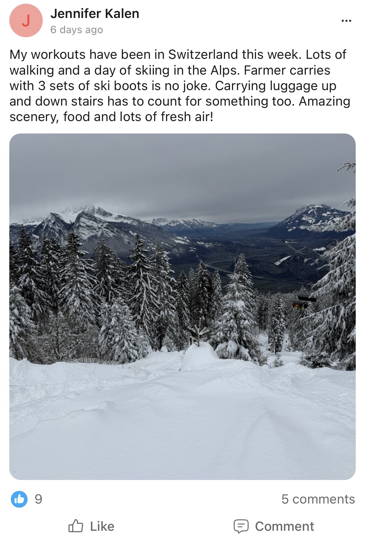 Community chat screenshot from inside Sports Bra Strength