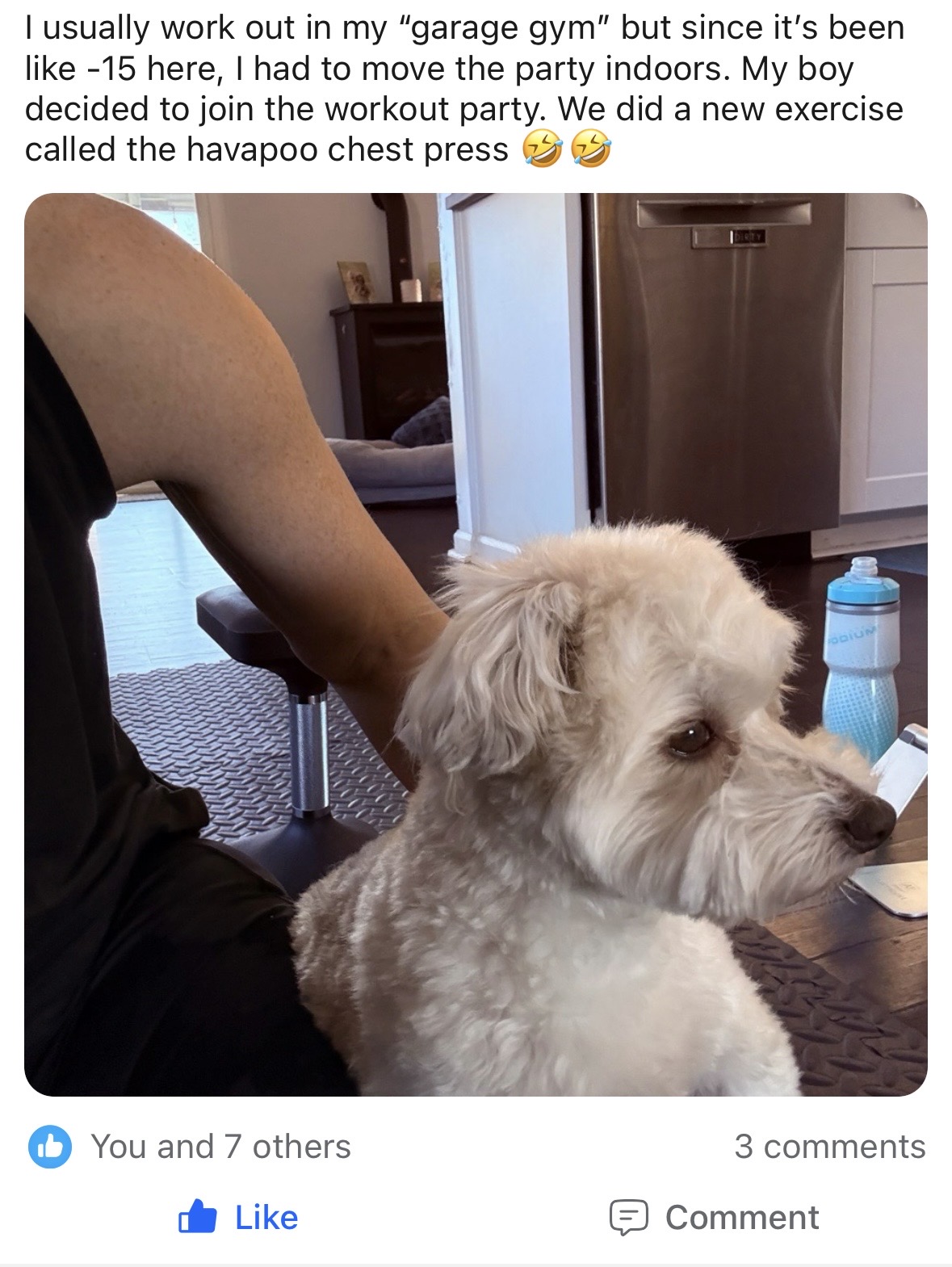 Community chat screenshot from inside Sports Bra Strength