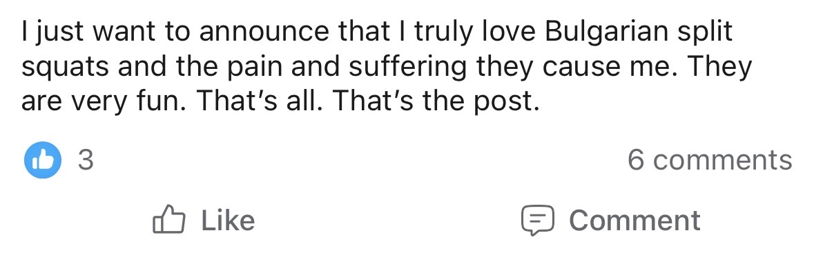 Community chat screenshot from inside Sports Bra Strength