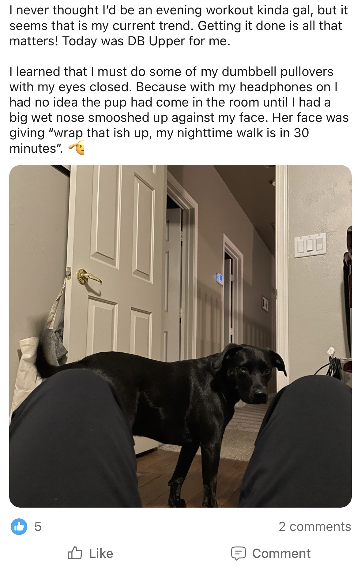 Community chat screenshot from inside Sports Bra Strength